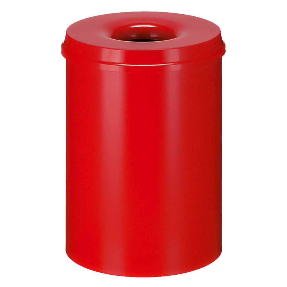 Illustration du produit: Corbeille à papier de sécurité, auto-extinguible, acier, 30 litres, rouge