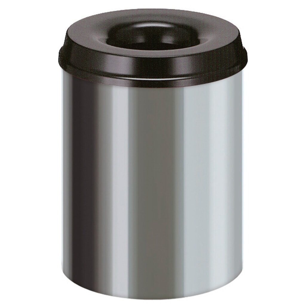 Corbeille à papier de sécurité, auto-extinguible, acier inoxydable