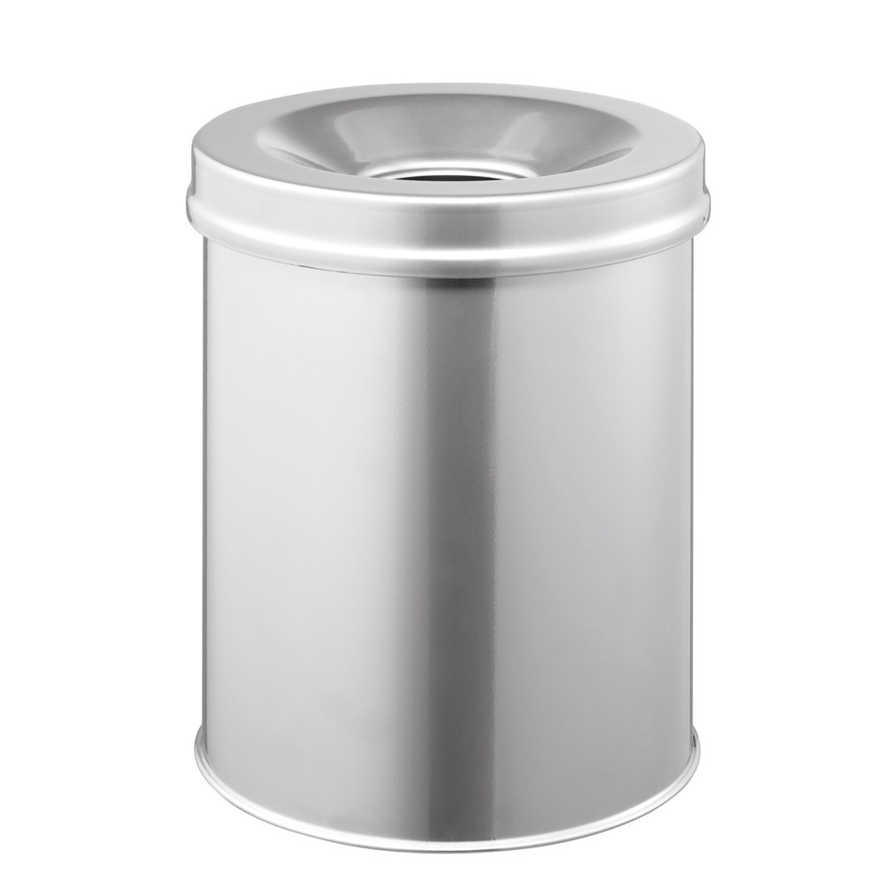Numéro de l'image du produit 1: Corbeille à papier de sécurité DURABLE®, en acier, 15 litres, couvercle étouffoir, argentée