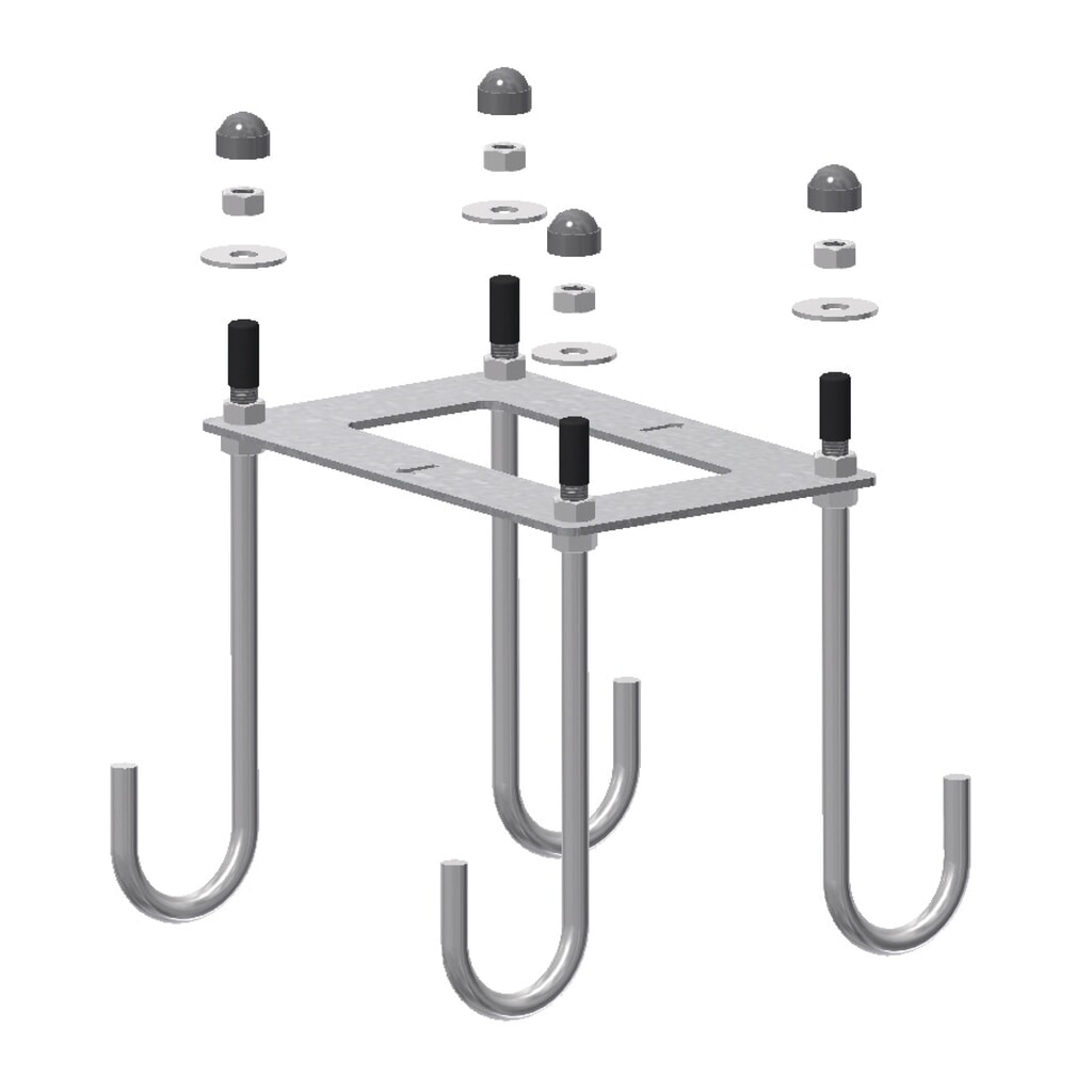 Illustration du produit: Corbeille de montage à bétonner pour barrière levante Premium, support principal