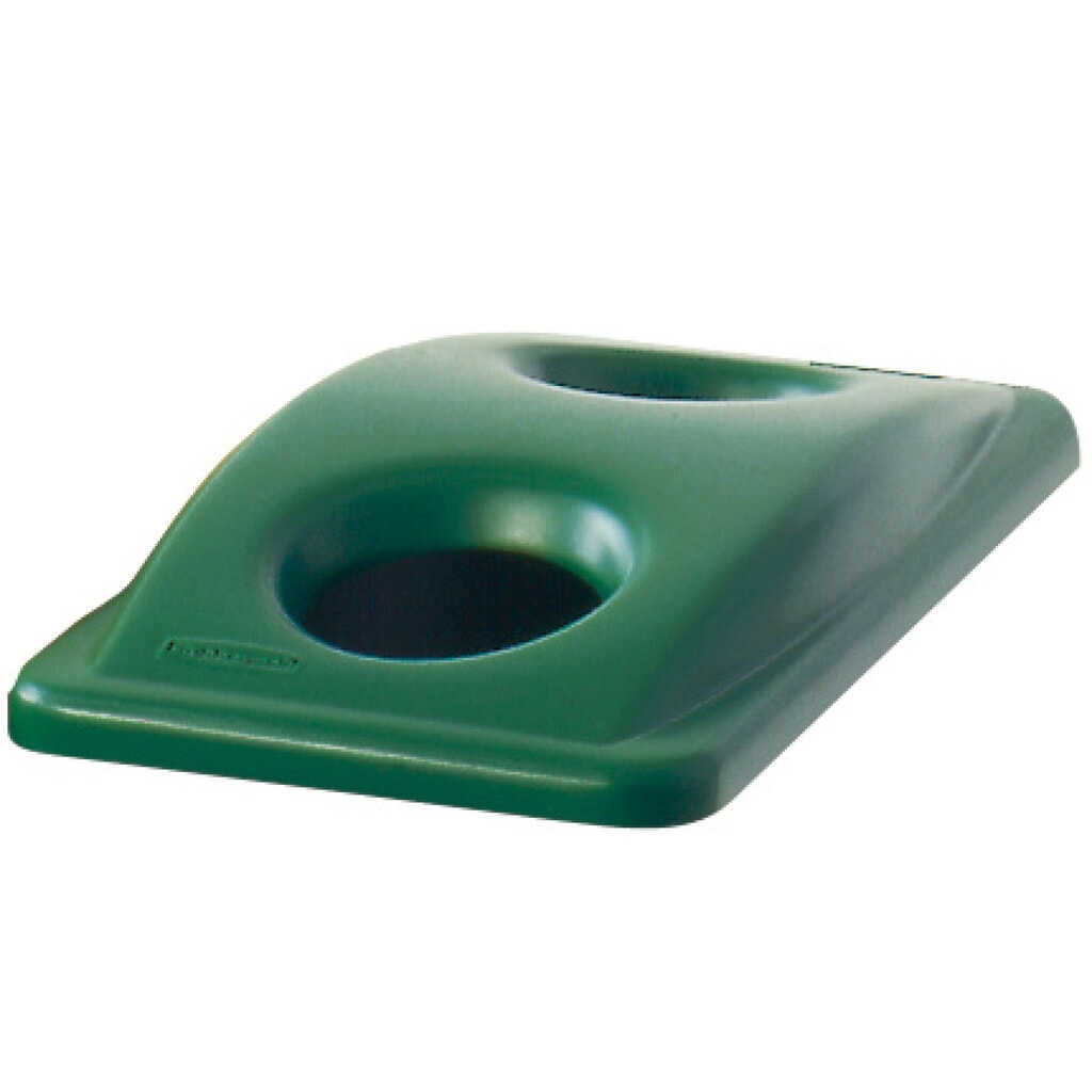 Couvercle en plastique pour collecteurs de recyclage Rubbermaid® Slim Jim®, 60 et 87 litres, avec ouverture, vert Illustration du produit: Couvercle en plastique pour collecteurs de recyclage Rubbermaid® Slim Jim®, 60 et 87 litres, avec ouverture, vert
