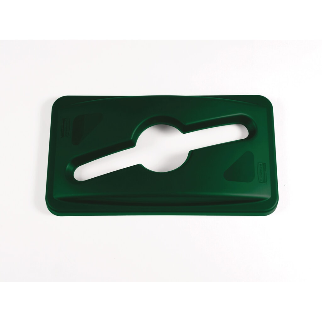 Rubbermaid Slim Jim® Couvercle de poubelle pour recyclage mixte Vert Illustration du produit: Rubbermaid Slim Jim® Couvercle de poubelle pour recyclage mixte Vert