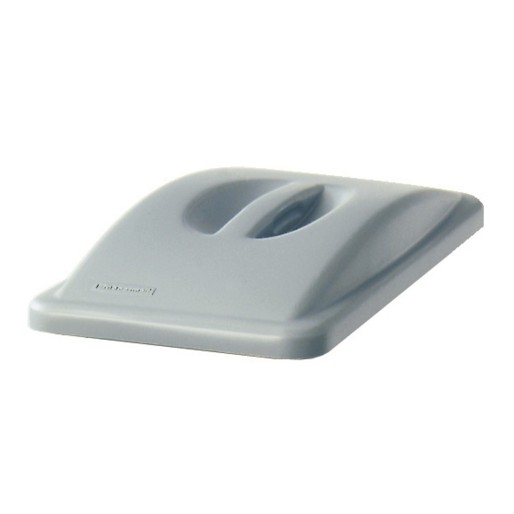 Illustration du produit: Couvercle pour conteneur à déchets Rubbermaid® Slim Jim®, avec poignée, PE, gris