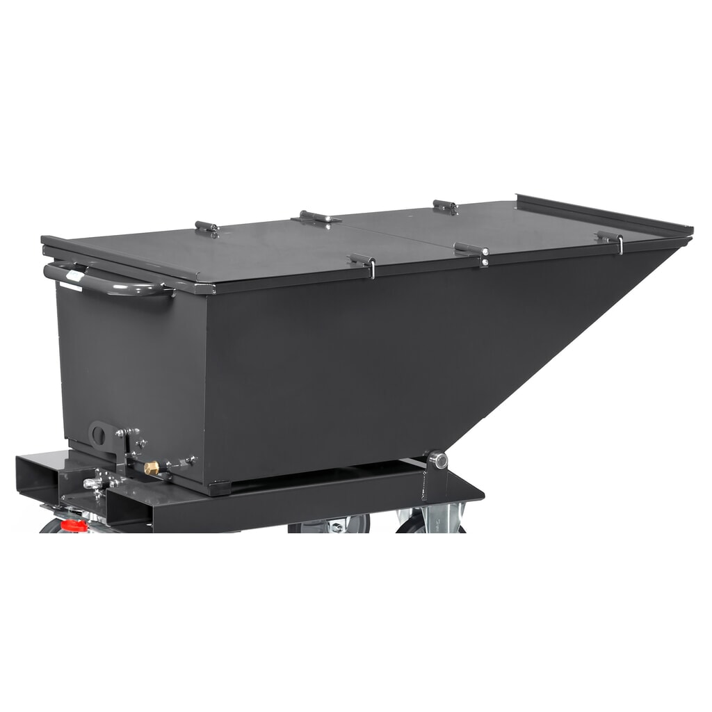 N° de l'image du produit 1 : Couvercle rabattable pour benne basculante fetra®, avec roulettes, gris anthracite, 0,25 m³