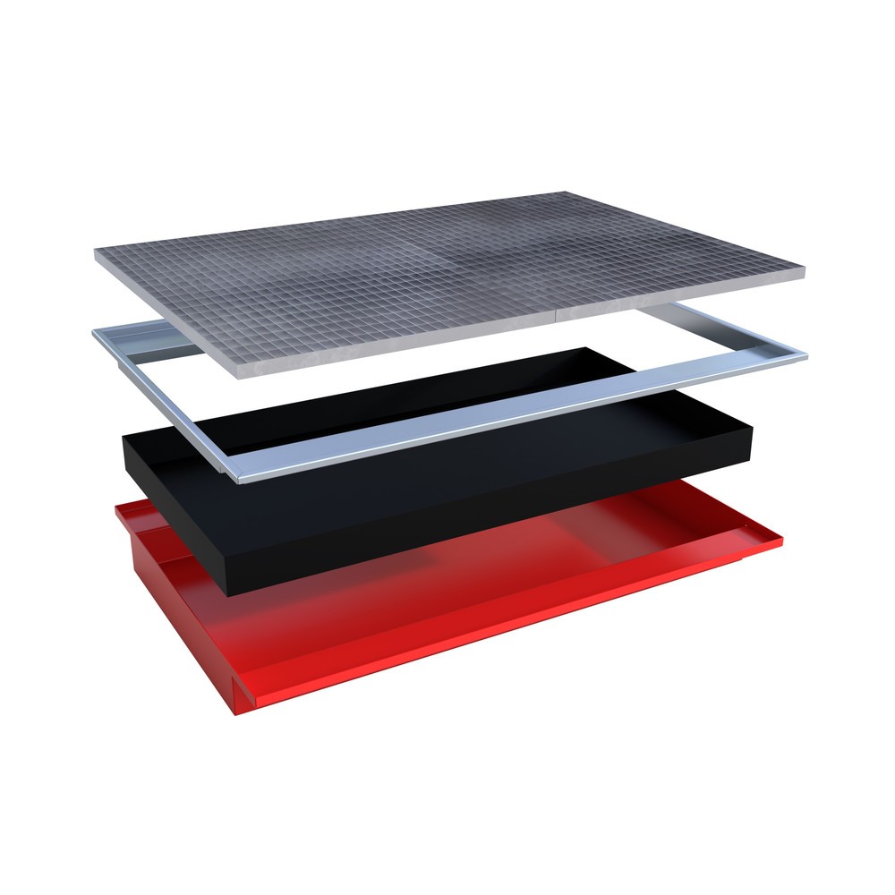 Numéro de l'image du produit 2: Cuve à accrocher Bauer® avec insert PE EHW 1800 PE, peinte, rouge feu