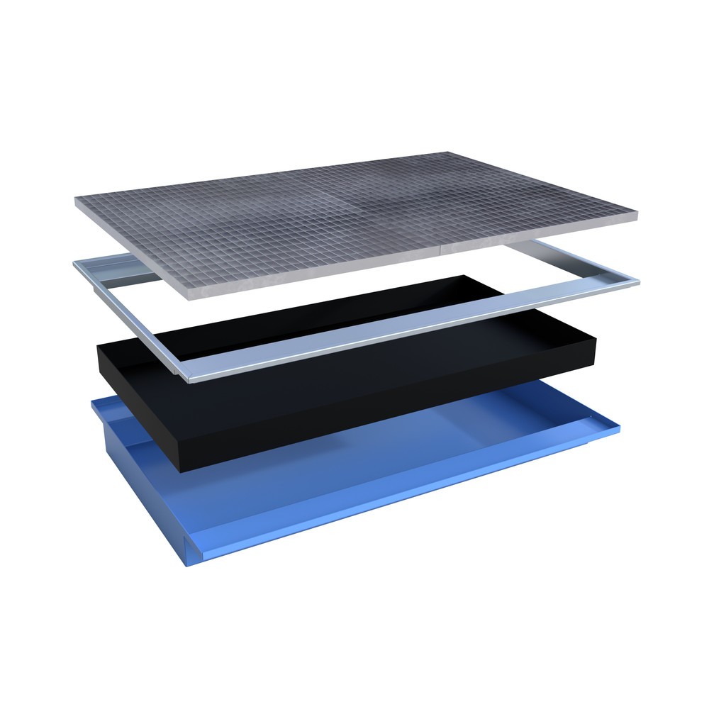 Numéro de l'image du produit 2: Cuve à accrocher Bauer® avec insert PE EHW 1800 PE, peinte, bleu clair