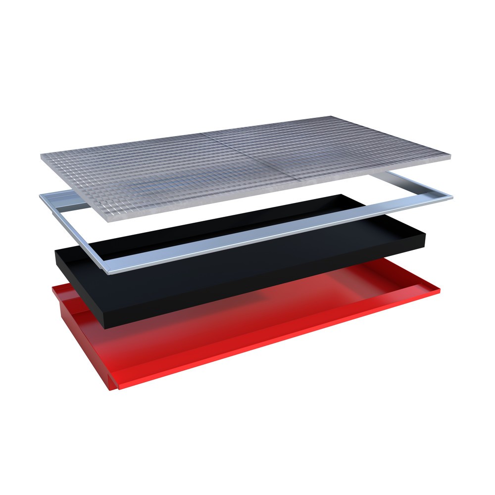 N° de l'image du produit 2 : Cuve à accrocher Bauer® avec insert PE EHW 2200 PE, peinte, rouge feu