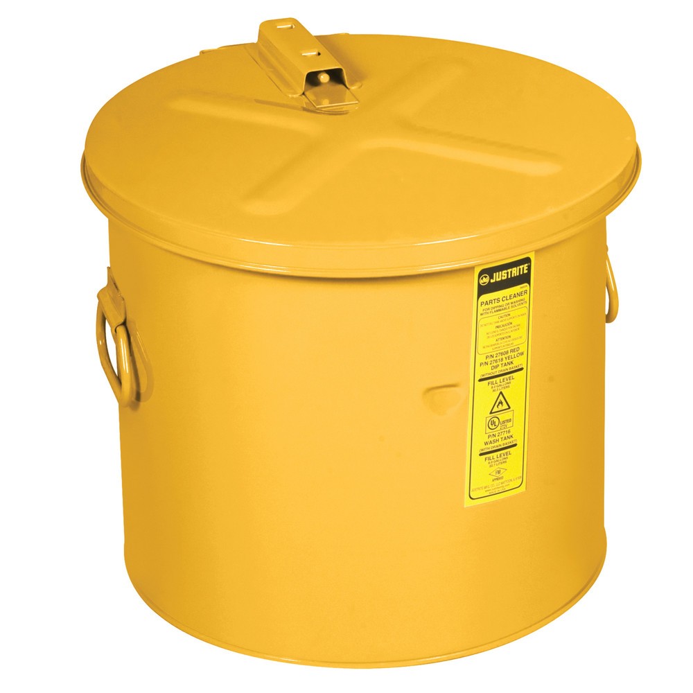 N° de l'image du produit 1 : Cuve de lavage et à immersion Justrite, jaune, 30 litres