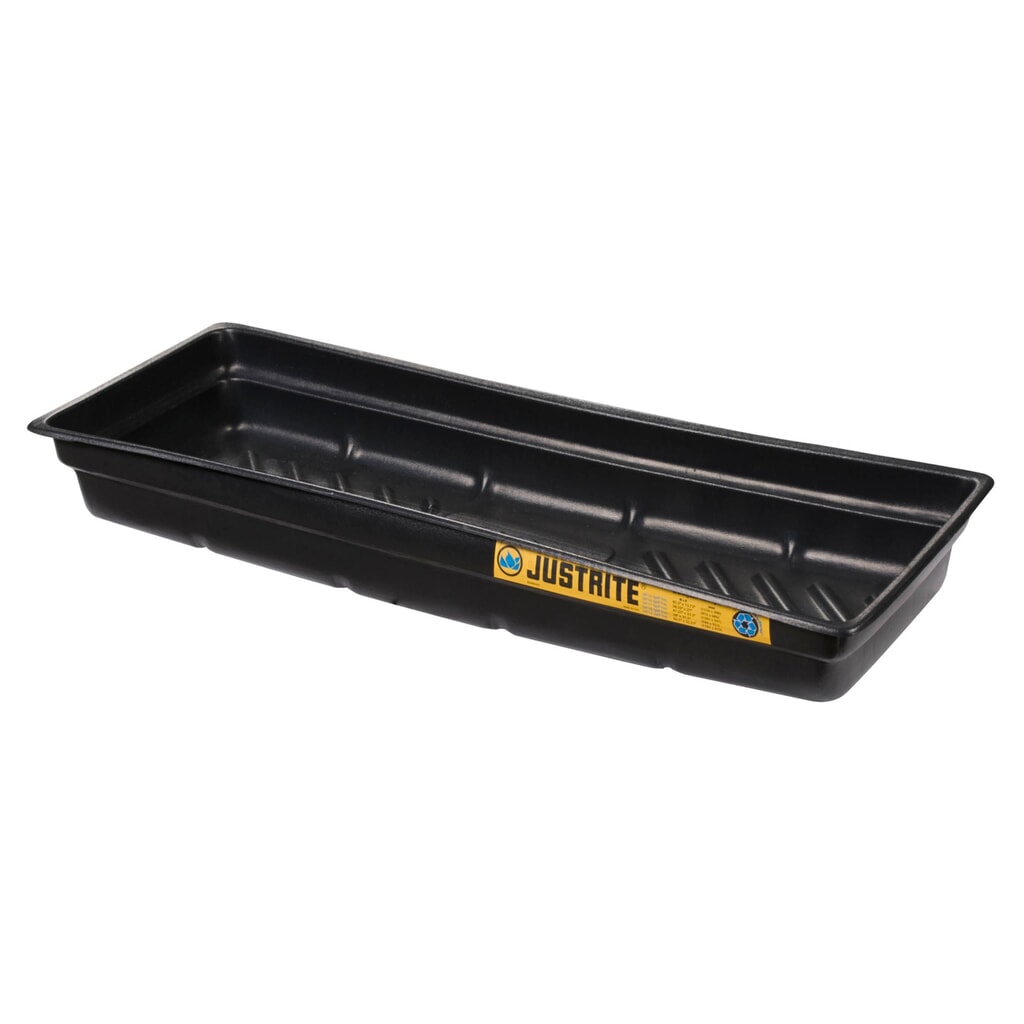 Justrite® mini-bac de rétention en polyéthylène (PE), fond à nervures antidérapant, dimensions intérieures 117 x 41 cm, capacité 45 l Illustration du produit: Justrite® mini-bac de rétention en polyéthylène (PE), fond à nervures antidérapant, dimensions intérieures 117 x 41 cm, capacité 45 l