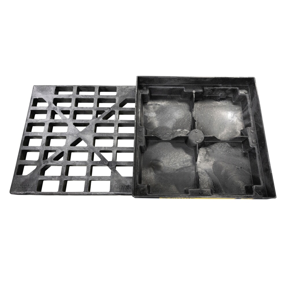 N° de l'image du produit 3 : Bac plat en PE Justrite, 1 x 200 l, capacité 45 l, noir