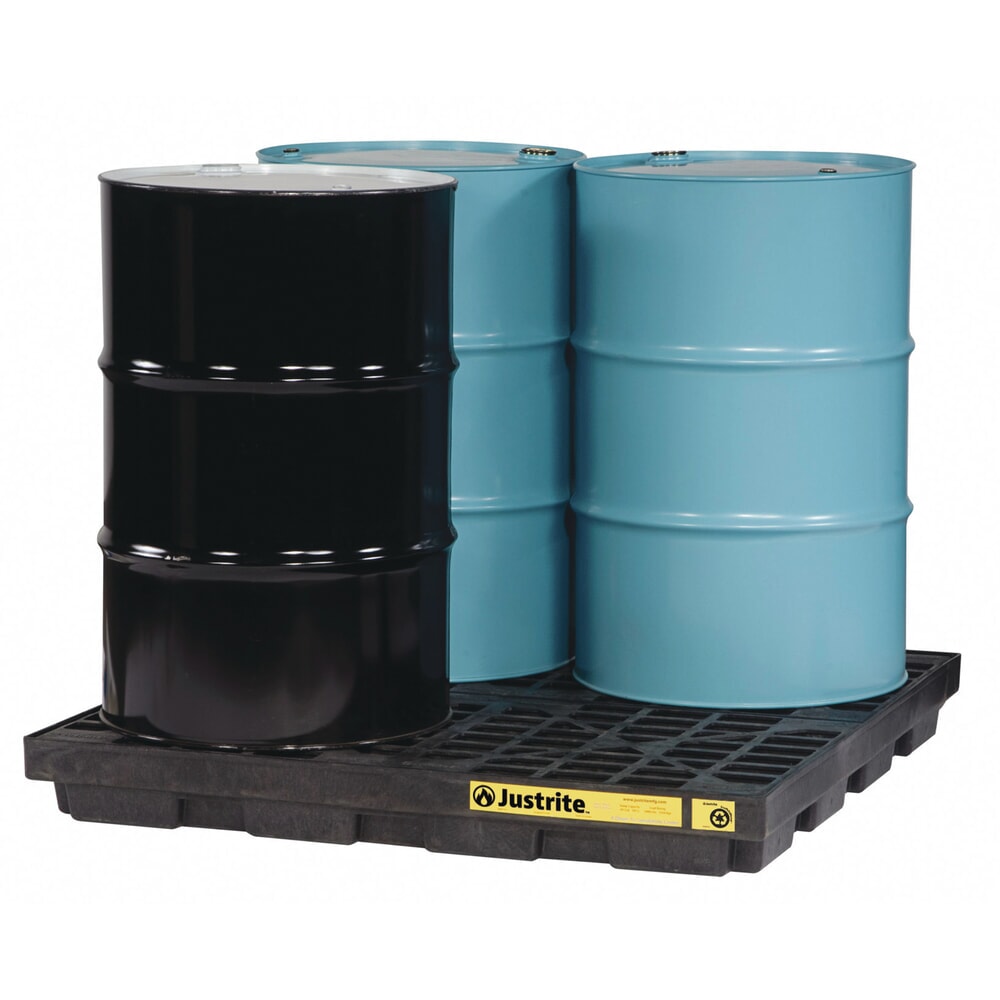 N° de l'image du produit 3 : Bac plat en PE Justrite, 4 x 200 l, capacité 185 l, noir