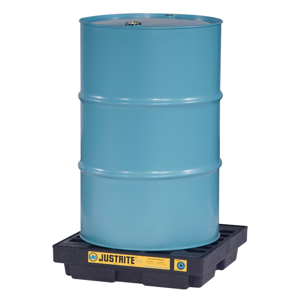 Justrite® bac de rétention plat en polyéthylène (PE), 1 x 200 l, contenance 45 l, noir Illustration du produit: Justrite® bac de rétention plat en polyéthylène (PE), 1 x 200 l, contenance 45 l, noir