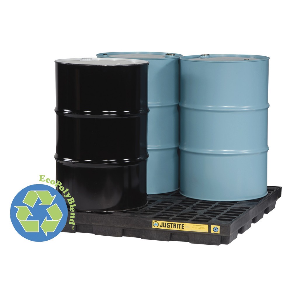 Numéro de l'image du produit 2: Bac plat en PE Justrite, 4 x 200 l, capacité 185 l, noir