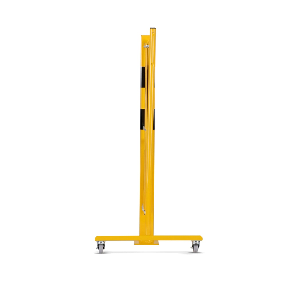 dancop Barrière extensible, 1 pied à roulette, 1 borne, largeur 3 600 mm, jaune/noir N° de l'image du produit 4 : dancop Barrière extensible, 1 pied à roulette, 1 borne, largeur 3 600 mm, jaune/noir