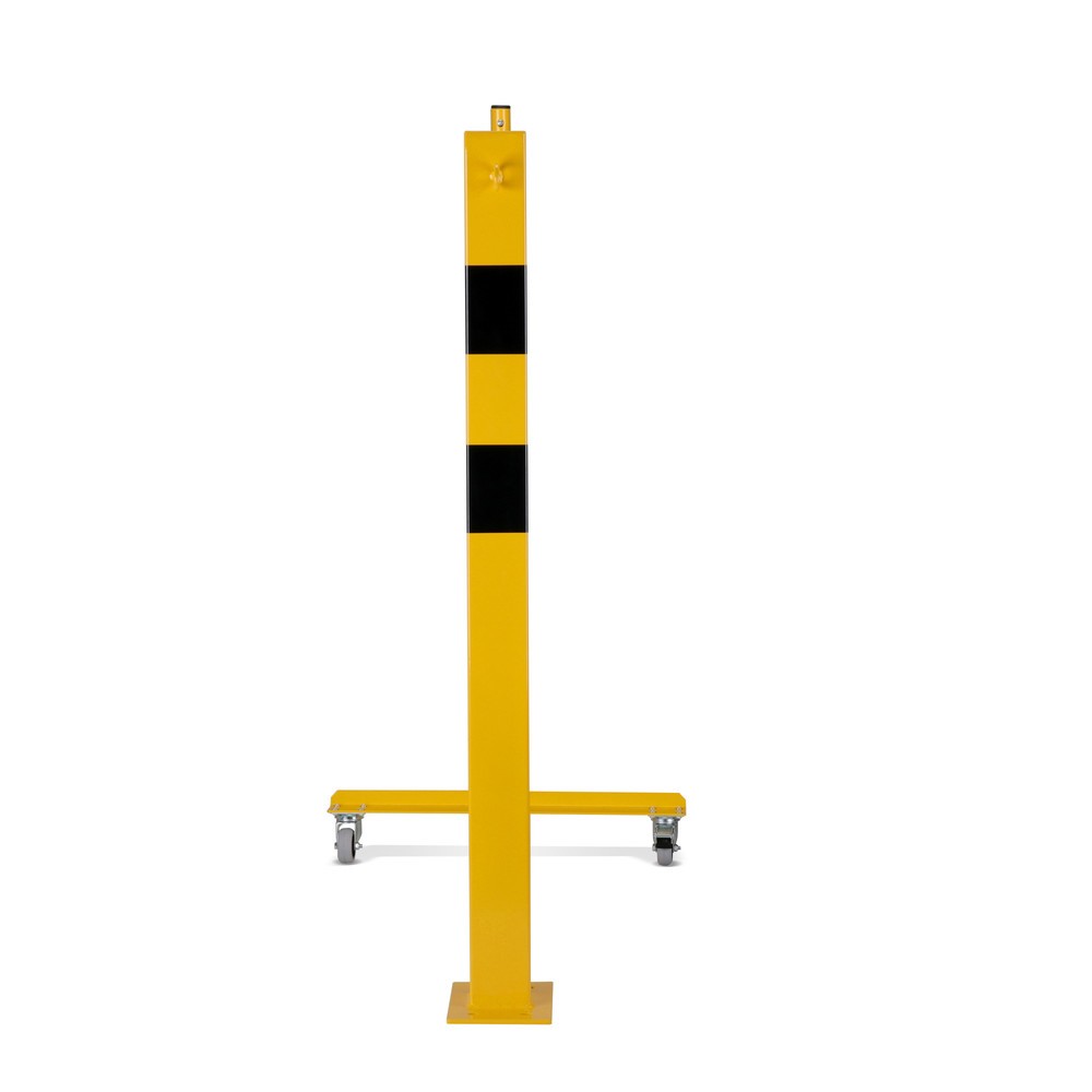 Numéro de l'image du produit 7: dancop Barrière extensible, 1 pied à roulette, 1 borne, largeur 3 600 mm, jaune/noir