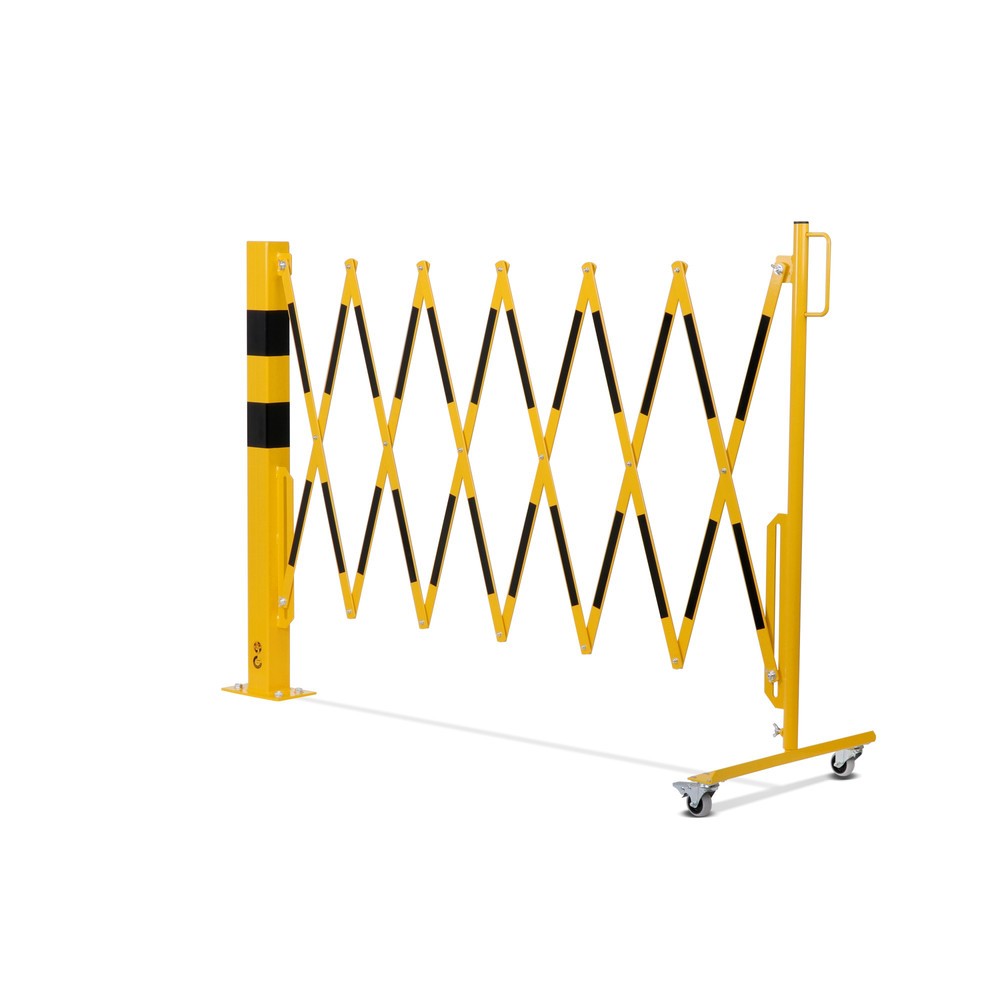 Numéro de l'image du produit 10: dancop Barrière extensible, 1 pied à roulette, 1 borne, largeur 3 600 mm, jaune/noir