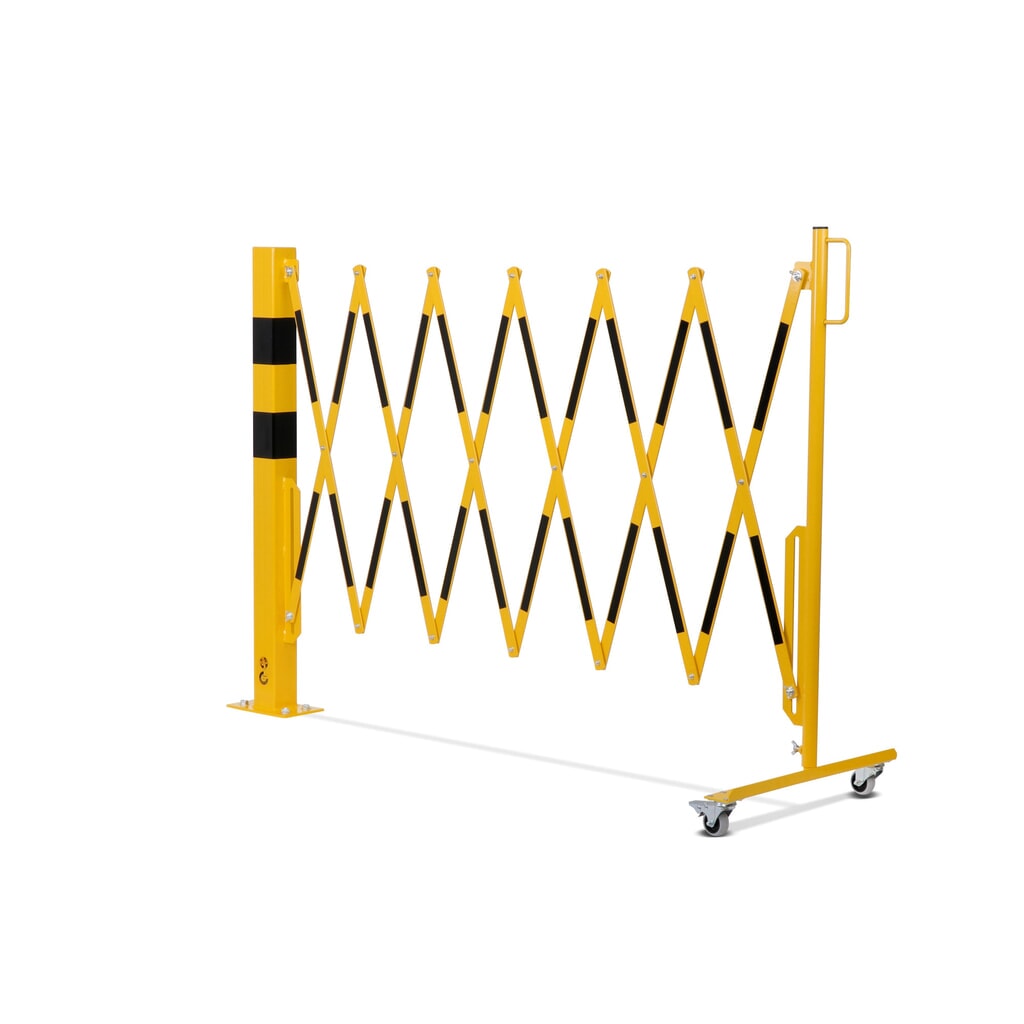 dancop Barrière extensible, 1 pied à roulette, 1 borne, largeur 3 600 mm, jaune/noir N° de l'image du produit 11 : dancop Barrière extensible, 1 pied à roulette, 1 borne, largeur 3 600 mm, jaune/noir