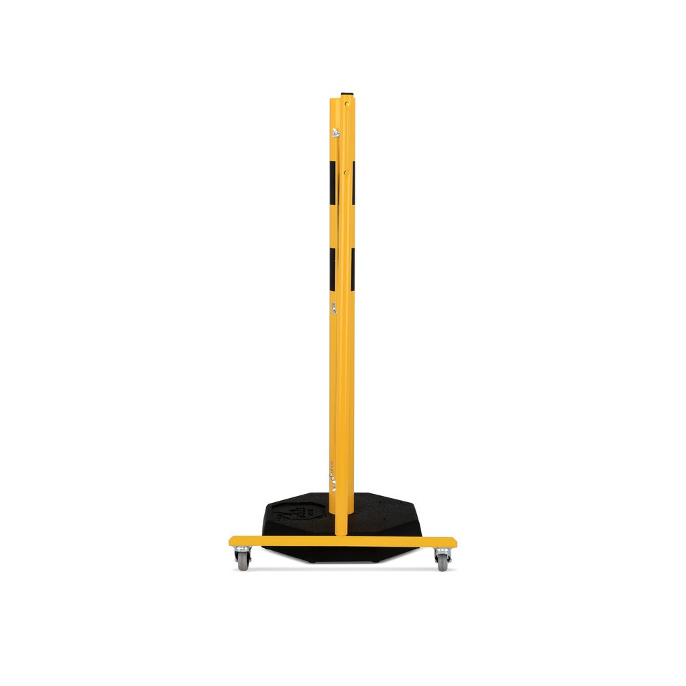 Numéro de l'image du produit 3: dancop Barrière extensible, 1 pied à roulette, 1 poteau stabilisateur, largeur 3 600 mm, jaune/noir
