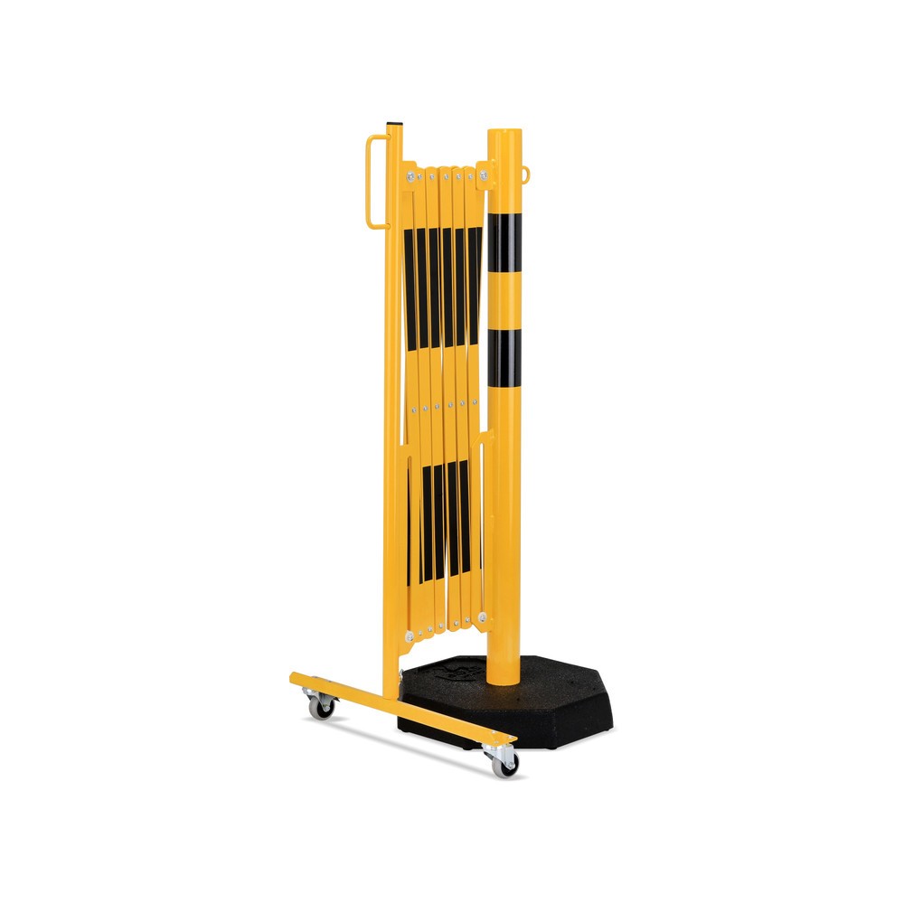 Numéro de l'image du produit 4: dancop Barrière extensible, 1 pied à roulette, 1 poteau stabilisateur, largeur 3 600 mm, jaune/noir