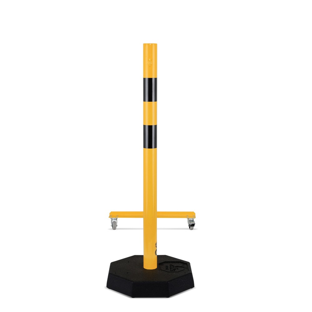 Numéro de l'image du produit 7: dancop Barrière extensible, 1 pied à roulette, 1 poteau stabilisateur, largeur 3 600 mm, jaune/noir