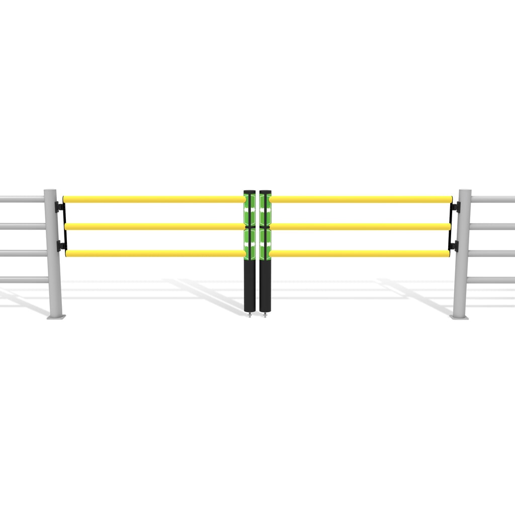 N° de l'image du produit 11 : dancop Porte battante pour garde-corps de sécurité « Delta », H x l 1 200 x 1 750 mm, avec rouleau