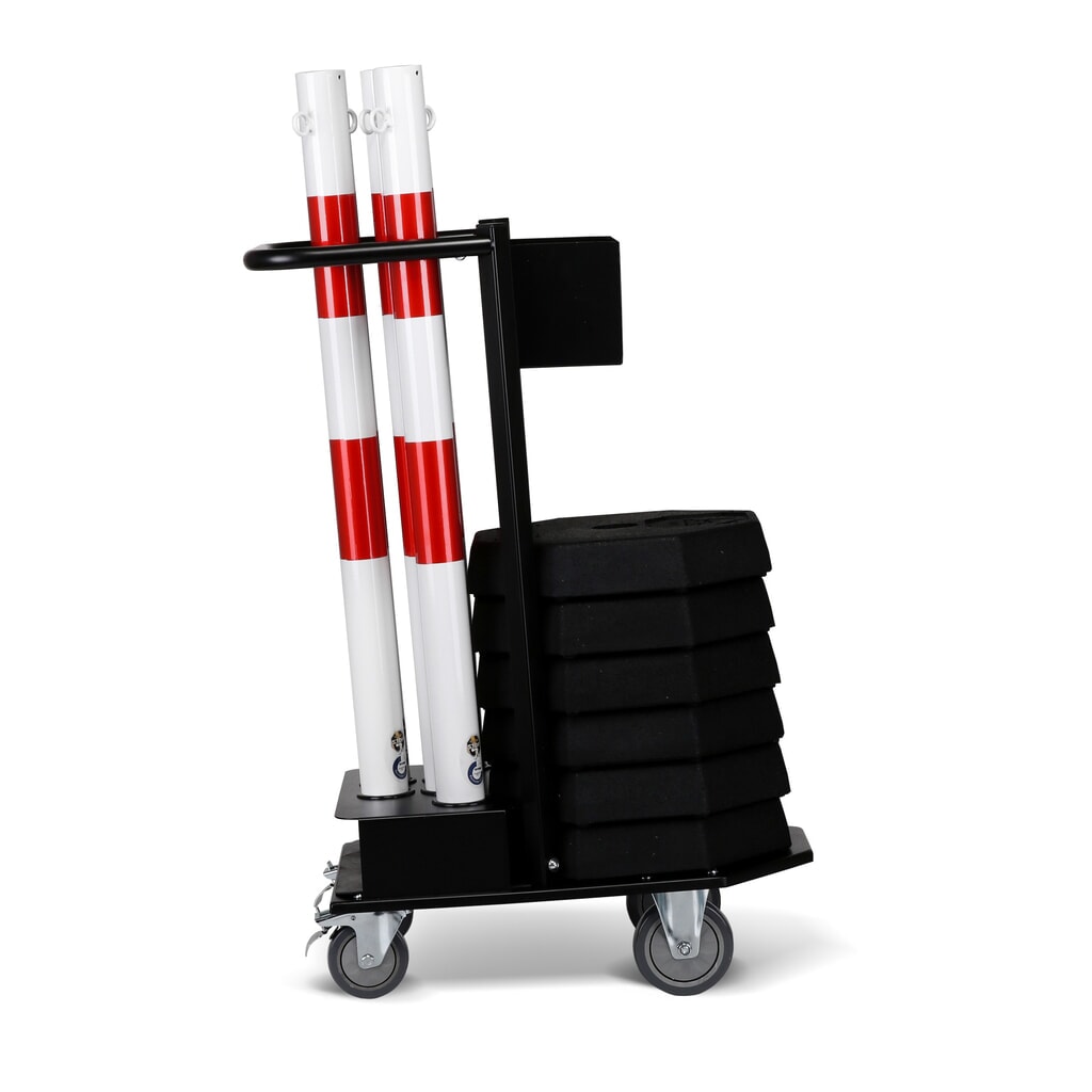 Illustration du produit: dancop Support de stockage et de transport KPS-TG avec poteaux à chaîne, rouge/blanc