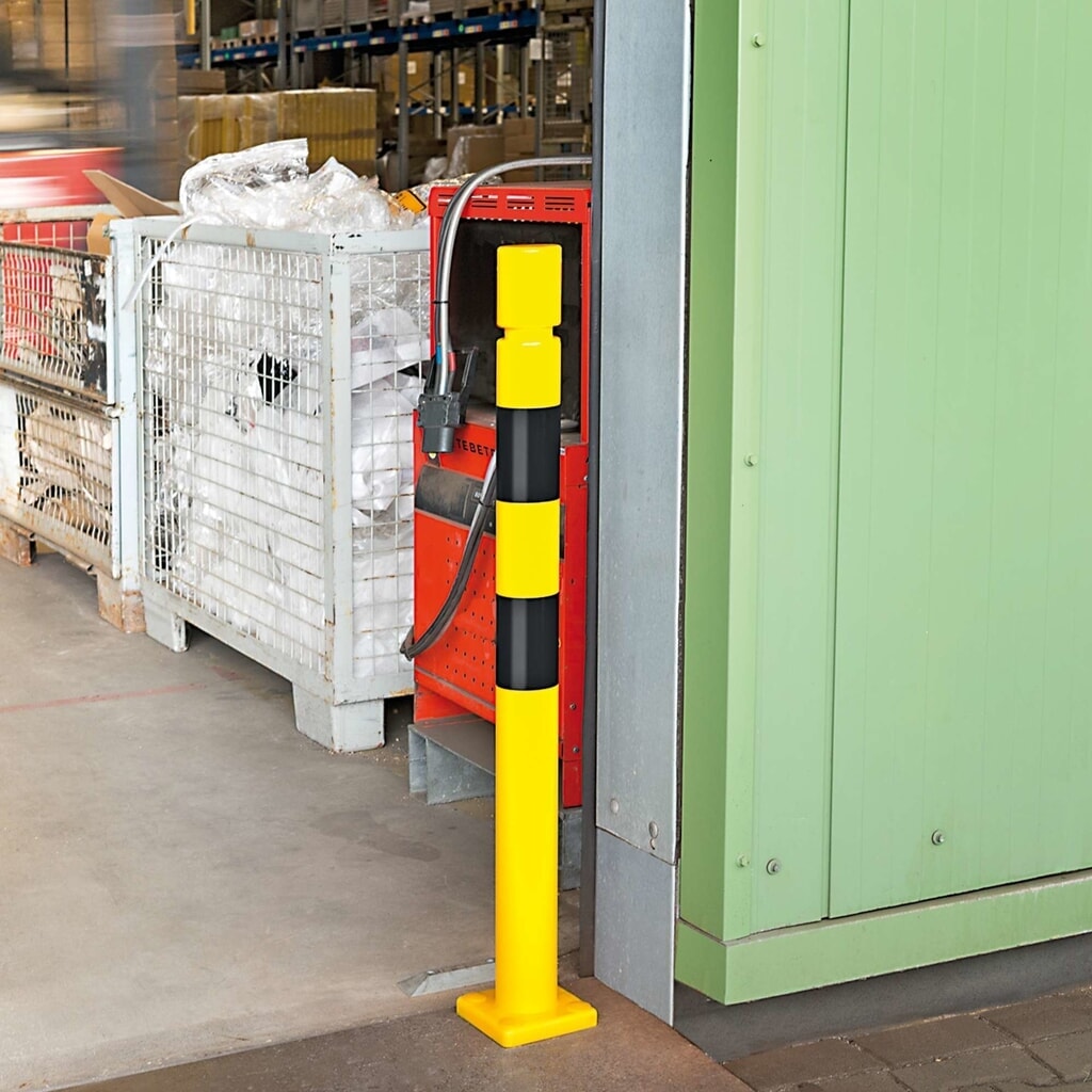 Déflecteur FLEX MORAVIA, en TPU, à cheviller, H x Ø 1 000 x 80 mm, jaune/noir N° de l'image du produit 2 : Déflecteur FLEX MORAVIA, en TPU, à cheviller, H x Ø 1 000 x 80 mm, jaune/noir