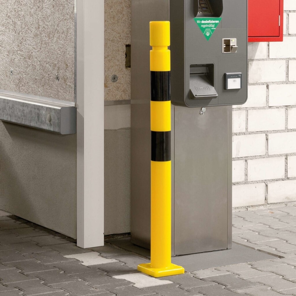 Déflecteur FLEX MORAVIA, en TPU, à cheviller, H x Ø 1 000 x 80 mm, jaune/noir N° de l'image du produit 5 : Déflecteur FLEX MORAVIA, en TPU, à cheviller, H x Ø 1 000 x 80 mm, jaune/noir