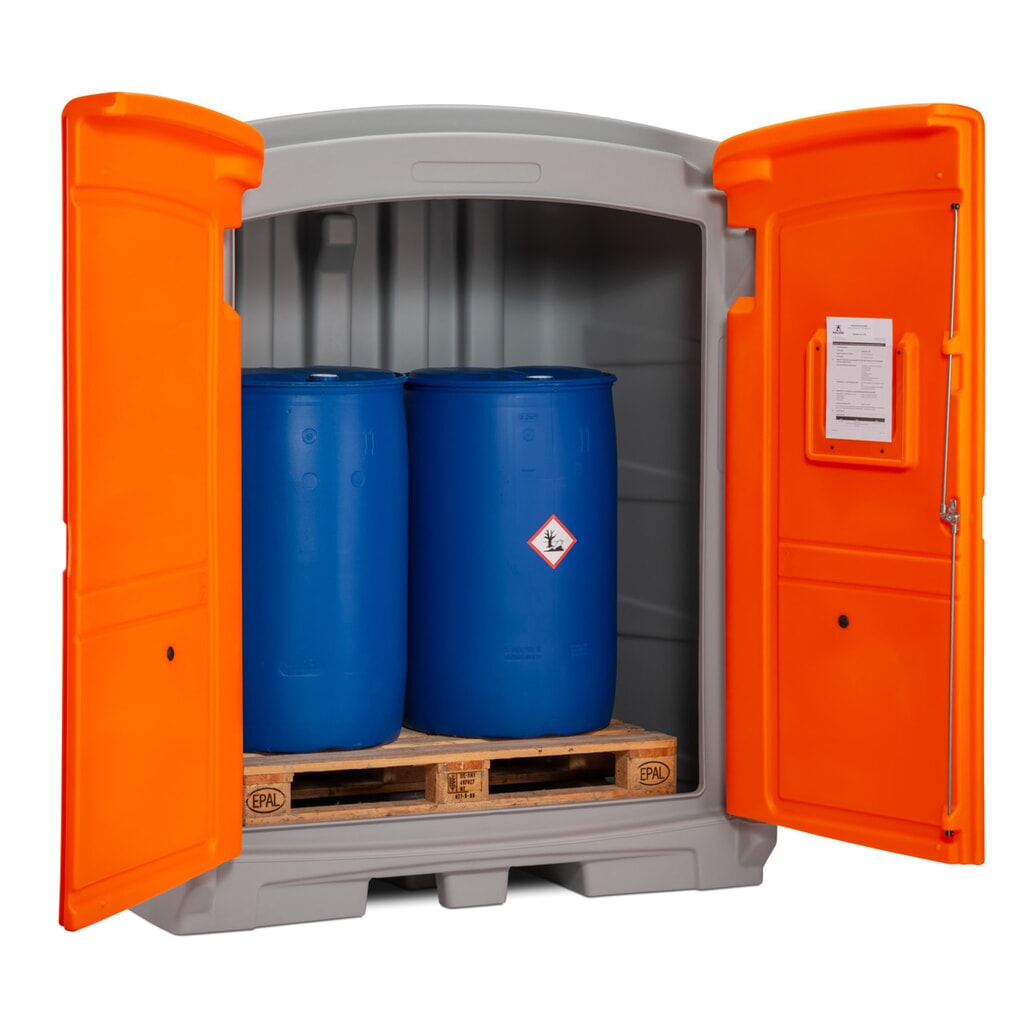 Dépôt à matières dangereuses en PE CEMO 220/2, 2x 200 l, contenance 220 l N° de l'image du produit 2 : Dépôt à matières dangereuses en PE CEMO 220/2, 2x 200 l, contenance 220 l