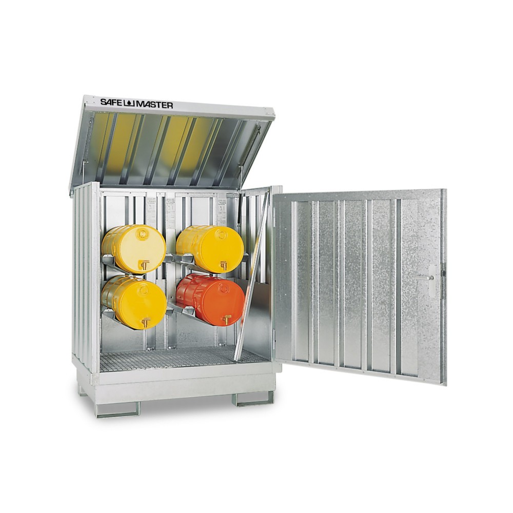 Numéro de l'image du produit 1: Dépôt de Matériau dangereuses, galvanisé et peint, 2x 200 litres, HxLxP 1,685 x 1,420 x 1,080 mm, gris clair