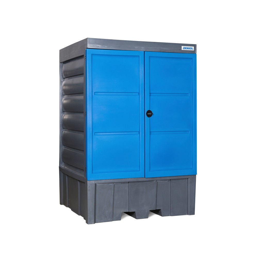 Numéro de l'image du produit 1: Dépôt pour matières dangereuses en PE, HxlxP 2 330 x 1 560 x 1 550 mm, 1x IBC ou 4x 200 l