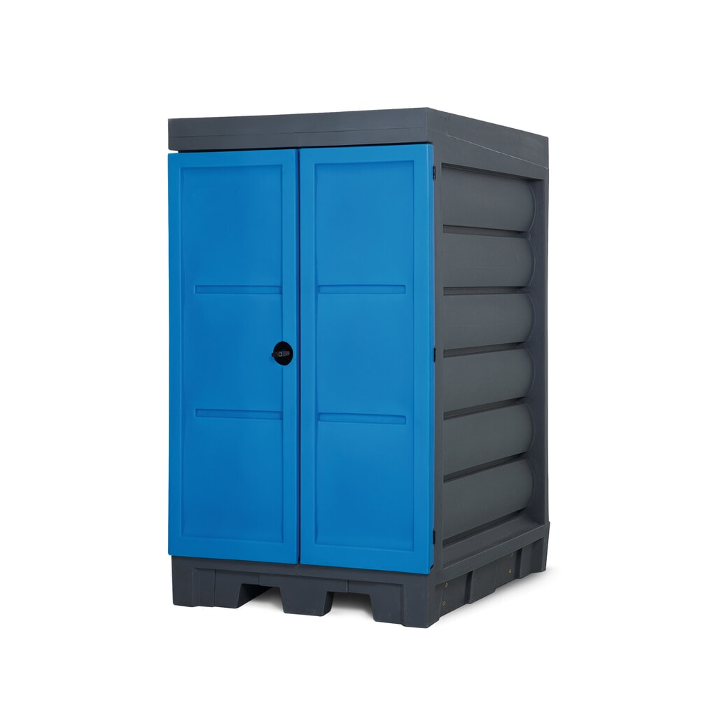 Dépôt pour matières dangereuses en PE, HxlxP 1 980 x 1 140 x 1 480 mm, 2x 200 l N° de l'image du produit 3 : Dépôt pour matières dangereuses en PE, HxlxP 1 980 x 1 140 x 1 480 mm, 2x 200 l