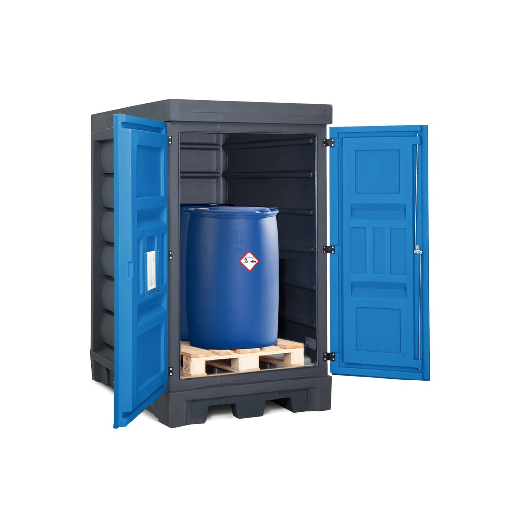 Dépôt pour matières dangereuses en PE, HxlxP 1 980 x 1 140 x 1 480 mm, 2x 200 l N° de l'image du produit 2 : Dépôt pour matières dangereuses en PE, HxlxP 1 980 x 1 140 x 1 480 mm, 2x 200 l