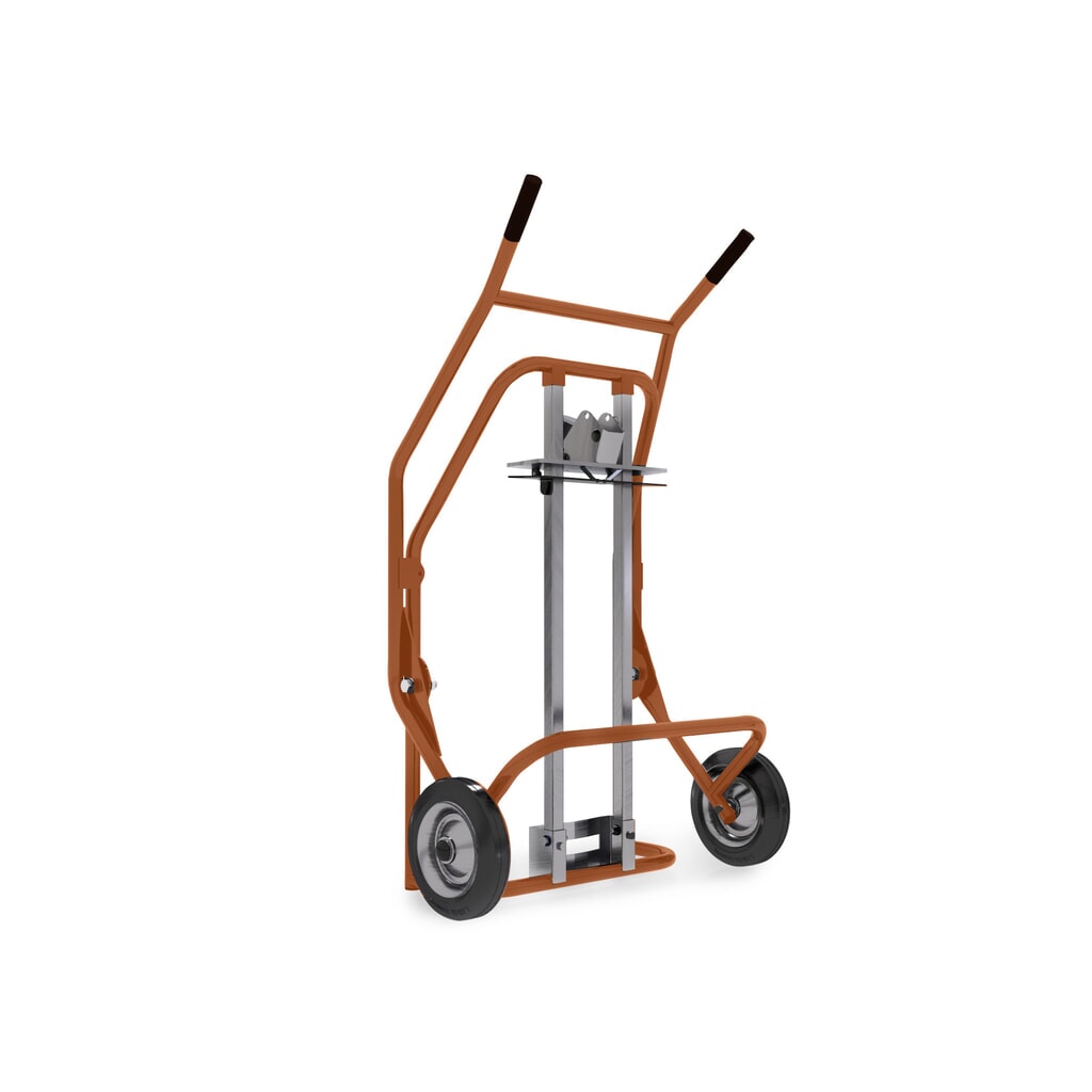 Diable porte-fûts, pour 1x fût en PE de 60 à 220 litres, capacité de charge 350 kg N° de l'image du produit 6 : Diable porte-fûts, pour 1x fût en PE de 60 à 220 litres, capacité de charge 350 kg