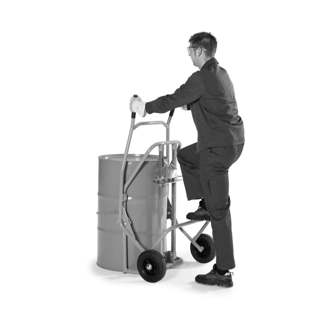 N° de l'image du produit 3 : Diable porte-fûts, pour 1x fût en PE de 60 à 220 litres, capacité de charge 350 kg