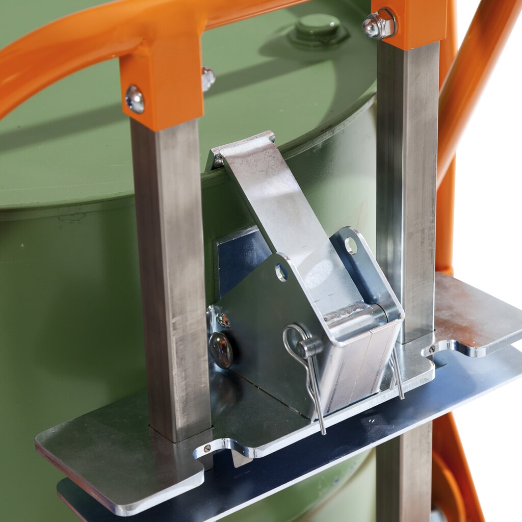 Diable porte-fûts, pour 1x fût en PE de 60 à 220 litres, capacité de charge 350 kg N° de l'image du produit 2 : Diable porte-fûts, pour 1x fût en PE de 60 à 220 litres, capacité de charge 350 kg