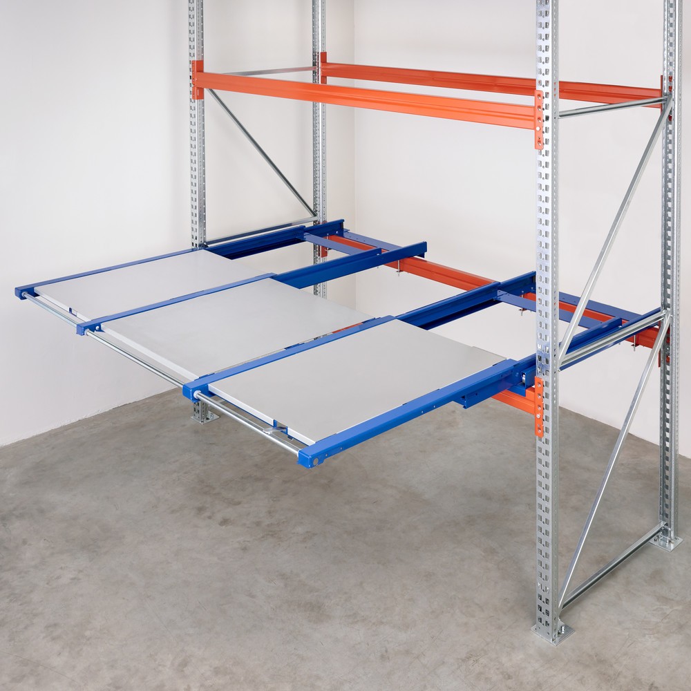 N° de l'image du produit 4 : Dispositif d’extraction de palettes XL, capacité de charge 1 200 kg, profondeur d’extraction de 100 %, l x P 2 600 x 1 200 mm, avec fond en acier