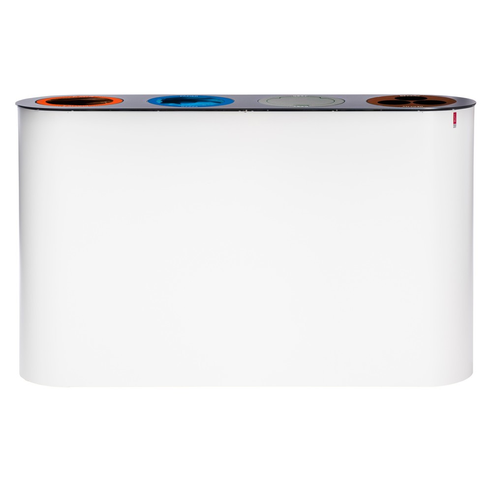 Numéro de l'image du produit 1: Dispositif de tri des déchets Split LUNE, blanc, anthracite, 4 x 38 litres