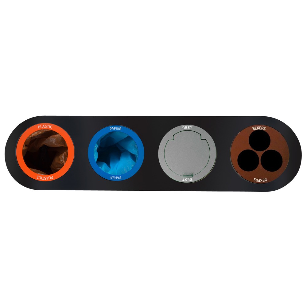 Numéro de l'image du produit 2: Dispositif de tri des déchets Split LUNE, blanc, anthracite, 4 x 38 litres