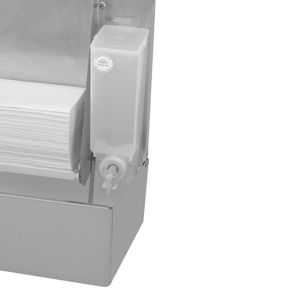 Numéro de l'image du produit 3: Distributeur combiné d’essuie-mains en papier et de savon Air-Wolf droite en acier inoxydable brossé