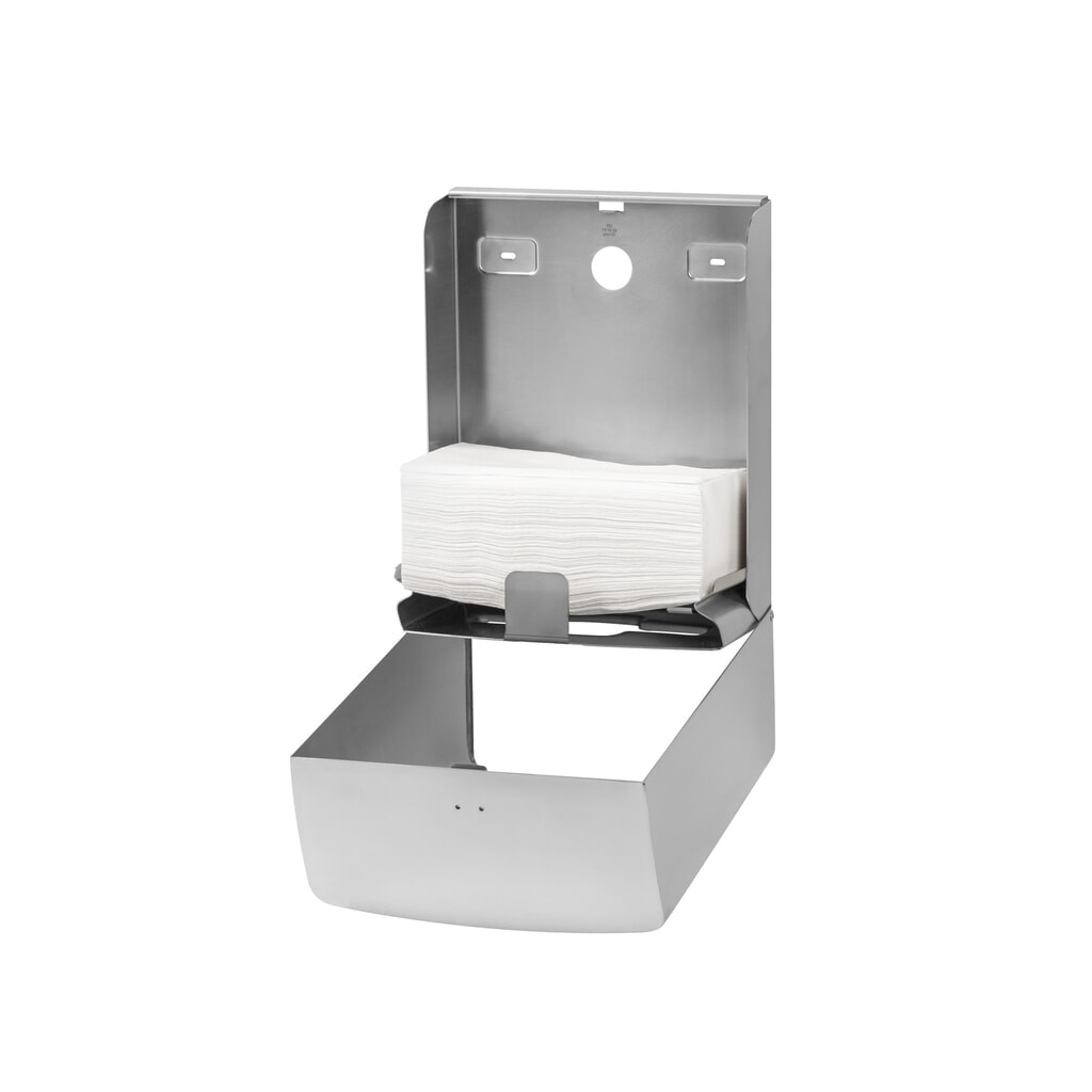 Distributeur d’essuie-mains en papier Air-Wolf pour jusqu’à 600 essuie-mains pliés en acier inoxydable brossé N° de l'image du produit 6 : Distributeur d’essuie-mains en papier Air-Wolf pour jusqu’à 600 essuie-mains pliés en acier inoxydable brossé