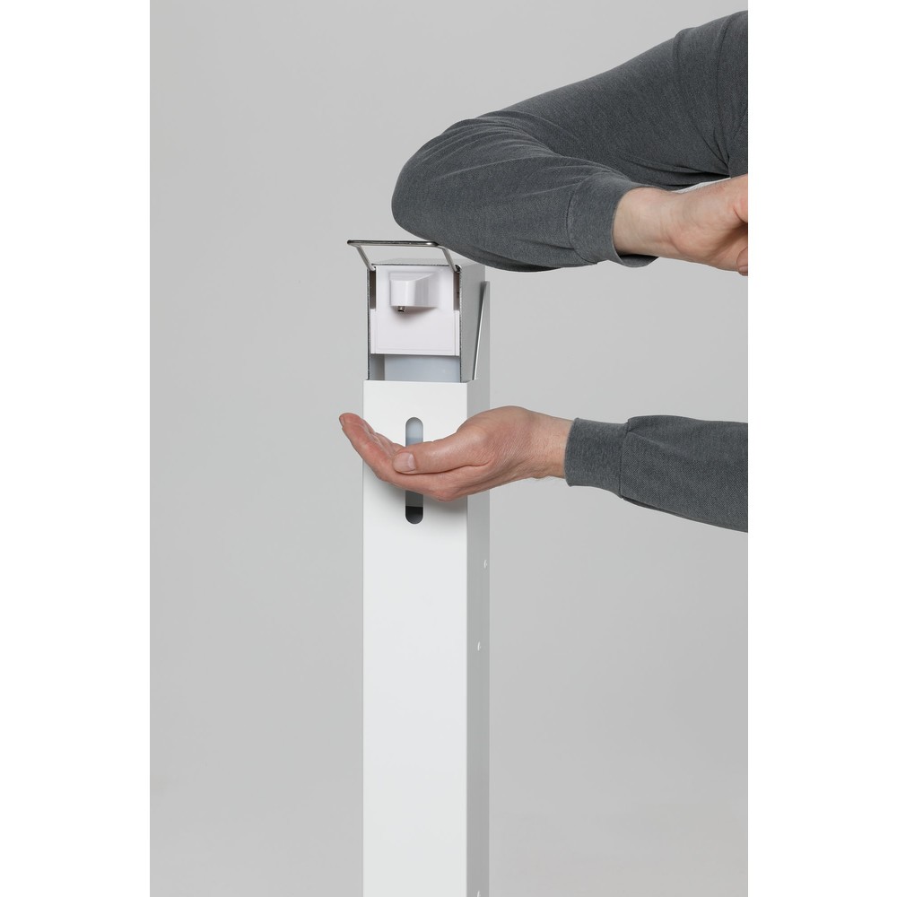 Numéro de l'image du produit 3: Distributeur de désinfectant pour les mains VAR® HDS 105, montage au sol, avec distributeur, blanc
