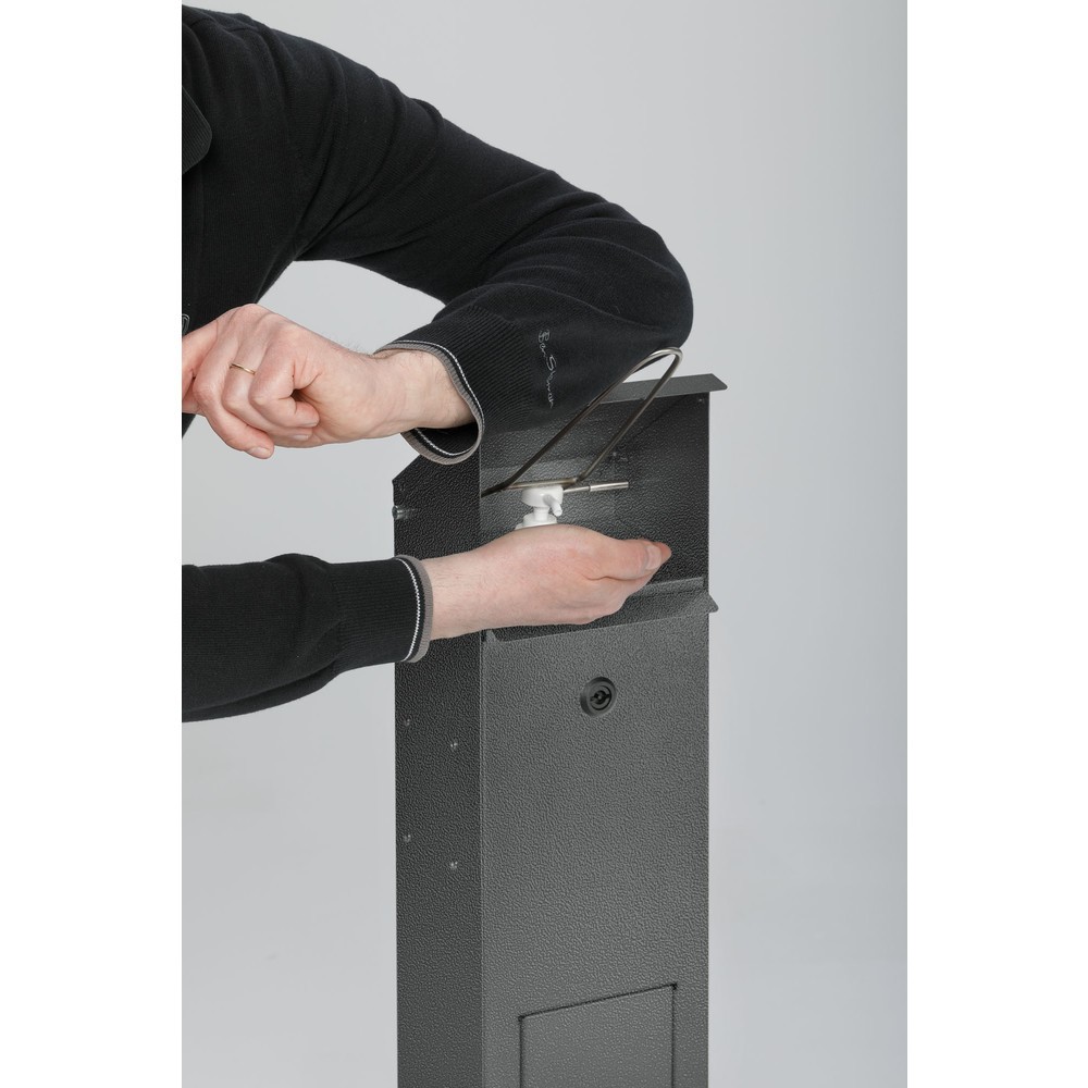 Numéro de l'image du produit 2: Distributeur de désinfectant pour les mains VAR® HDS 115, montage au sol, argent vieilli