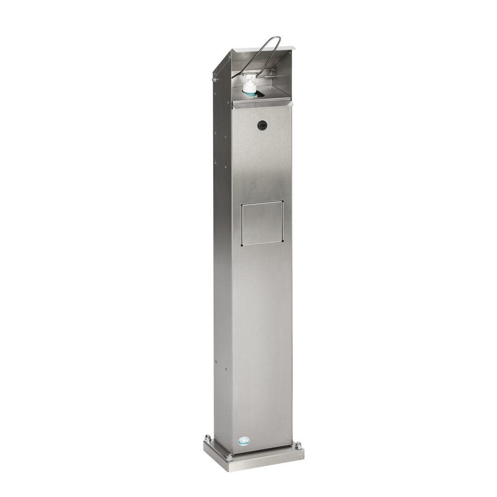 Distributeur de désinfectant pour les mains VAR® HDS 115, montage au sol, acier inoxydable N° de l'image du produit 1 : Distributeur de désinfectant pour les mains VAR® HDS 115, montage au sol, acier inoxydable