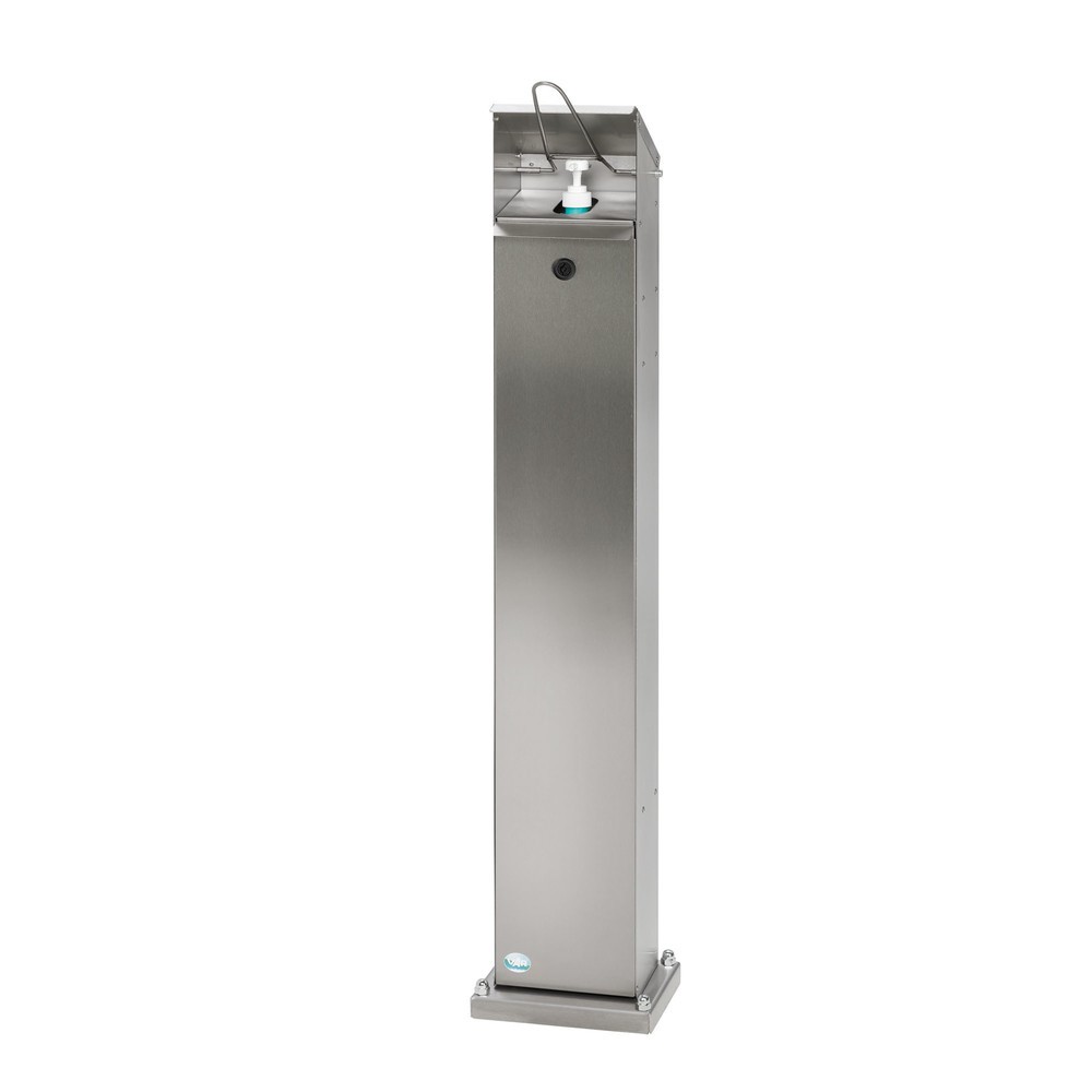 Numéro de l'image du produit 1: Distributeur de désinfectant pour les mains VAR® HDS 124, montage au sol, argent vieilli