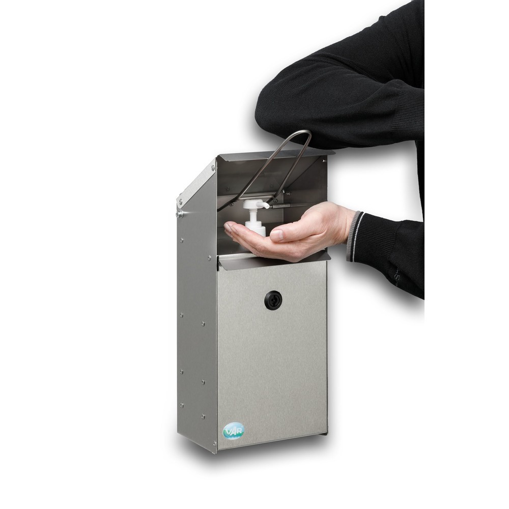 Numéro de l'image du produit 3: Distributeur de désinfectant pour les mains VAR® HDS 41, montage mural, acier inoxydable