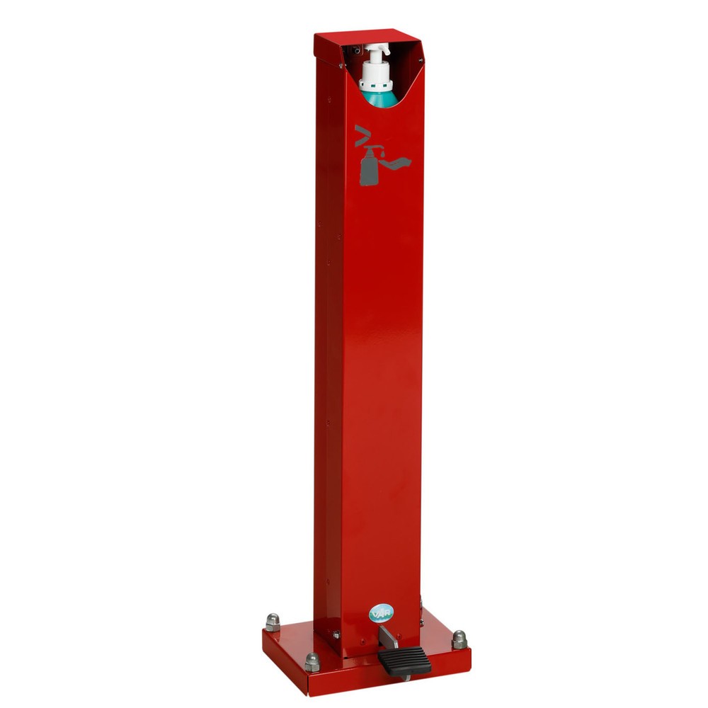 N° de l'image du produit 1 : Distributeur de lavage hygiénique VAR ® HDS 85, montage au sol, avec distributeur et pédale à pied, rouge