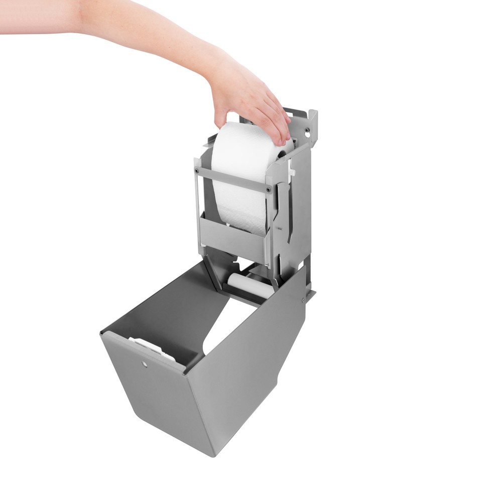 Numéro de l'image du produit 3: Distributeur de papier toilette Air-Wolf pour 2 rouleaux de papier en acier inoxydable brossé