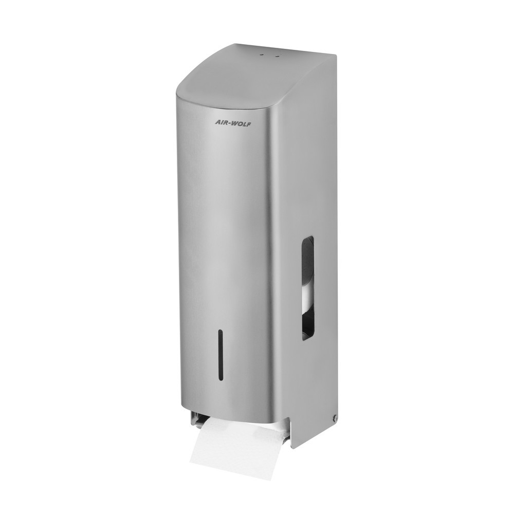 Numéro de l'image du produit 1: Distributeur de papier toilette Air-Wolf pour 3 rouleaux de papier toilette, acier inoxydable brossé