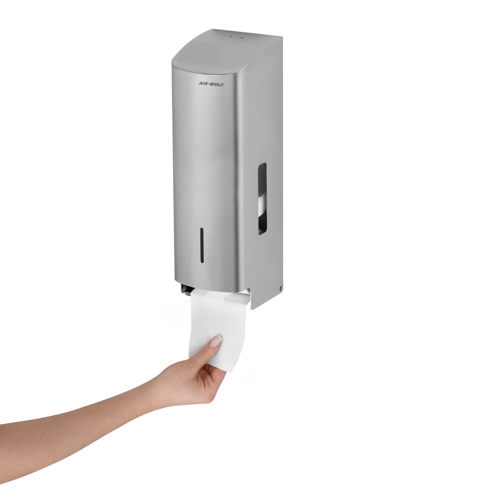 Numéro de l'image du produit 2: Distributeur de papier toilette Air-Wolf pour 3 rouleaux de papier toilette, acier inoxydable brossé